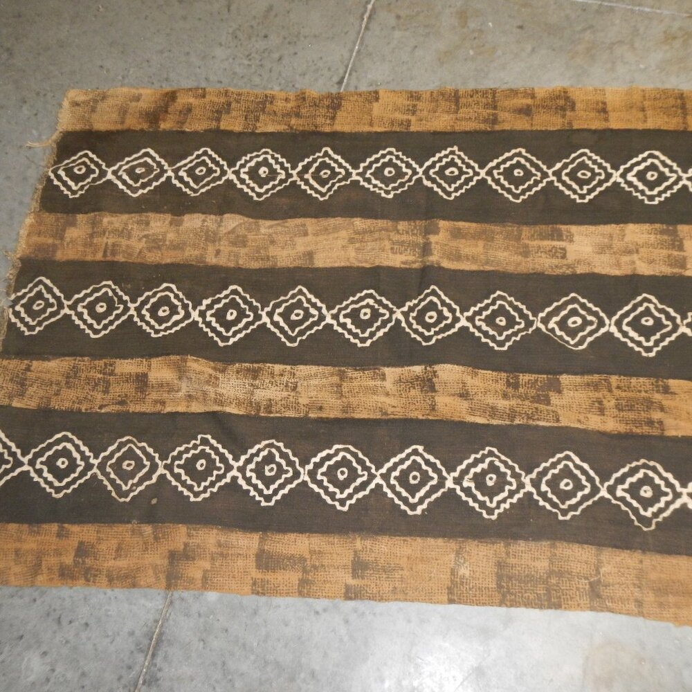 Very Old African Mudcloth Tablecloth Tapestry Blanket hand painted woven dyed
